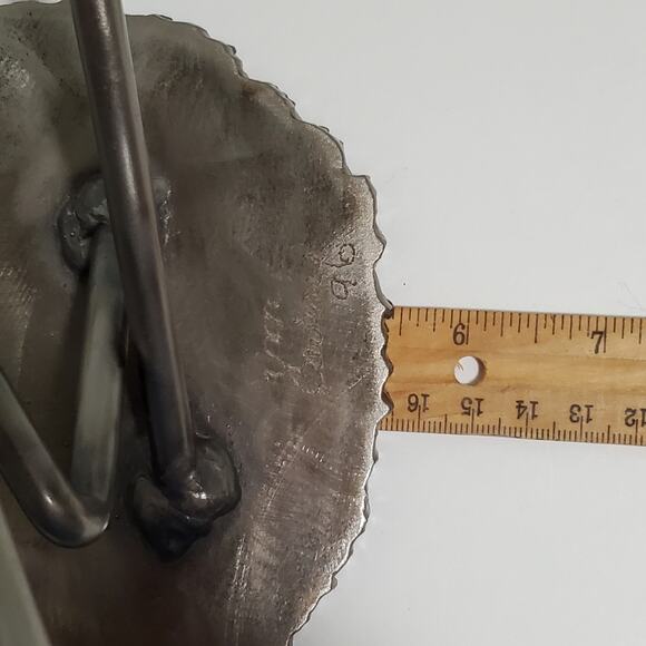 Vintage Signed Val Barbera Brutalist Metal Candelabra 5 Arm Candle Holder - Picture 13 of 16